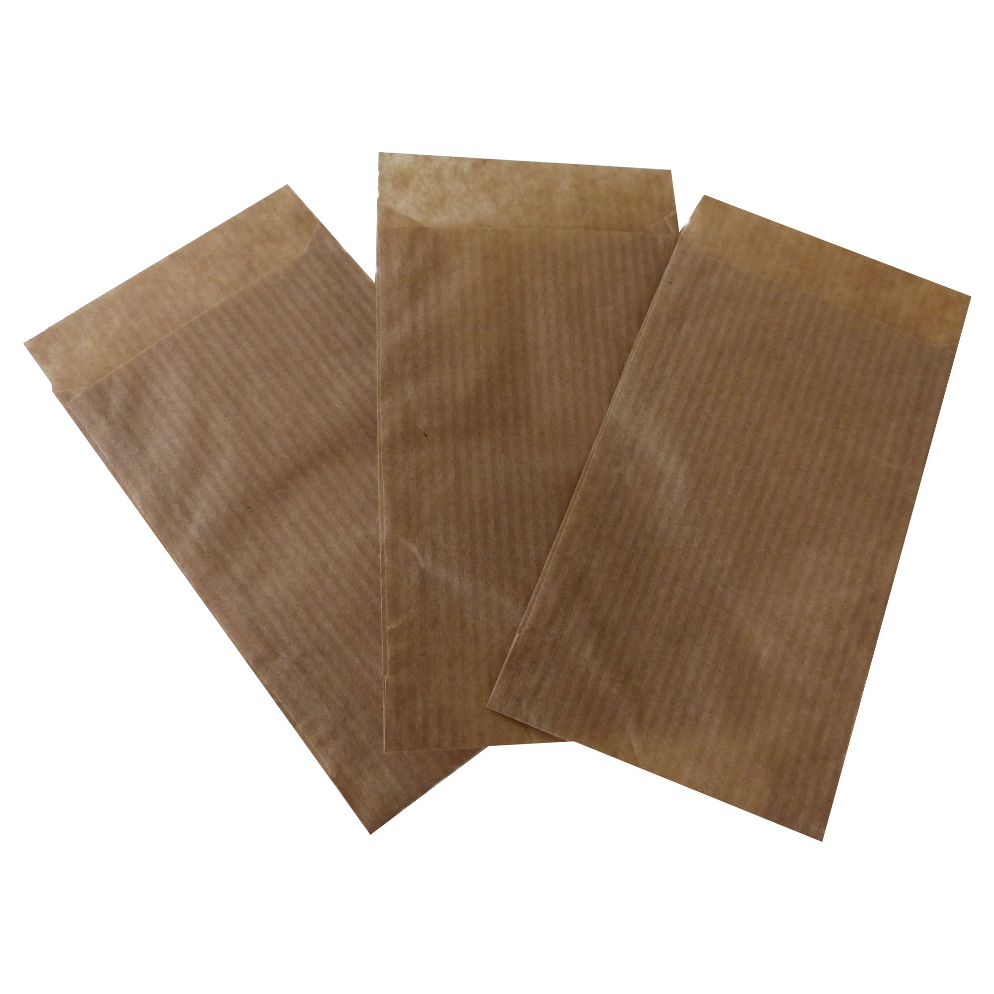 Flachbeutel, Natron enggerippt, 40 g/m², 58x93+14 mm