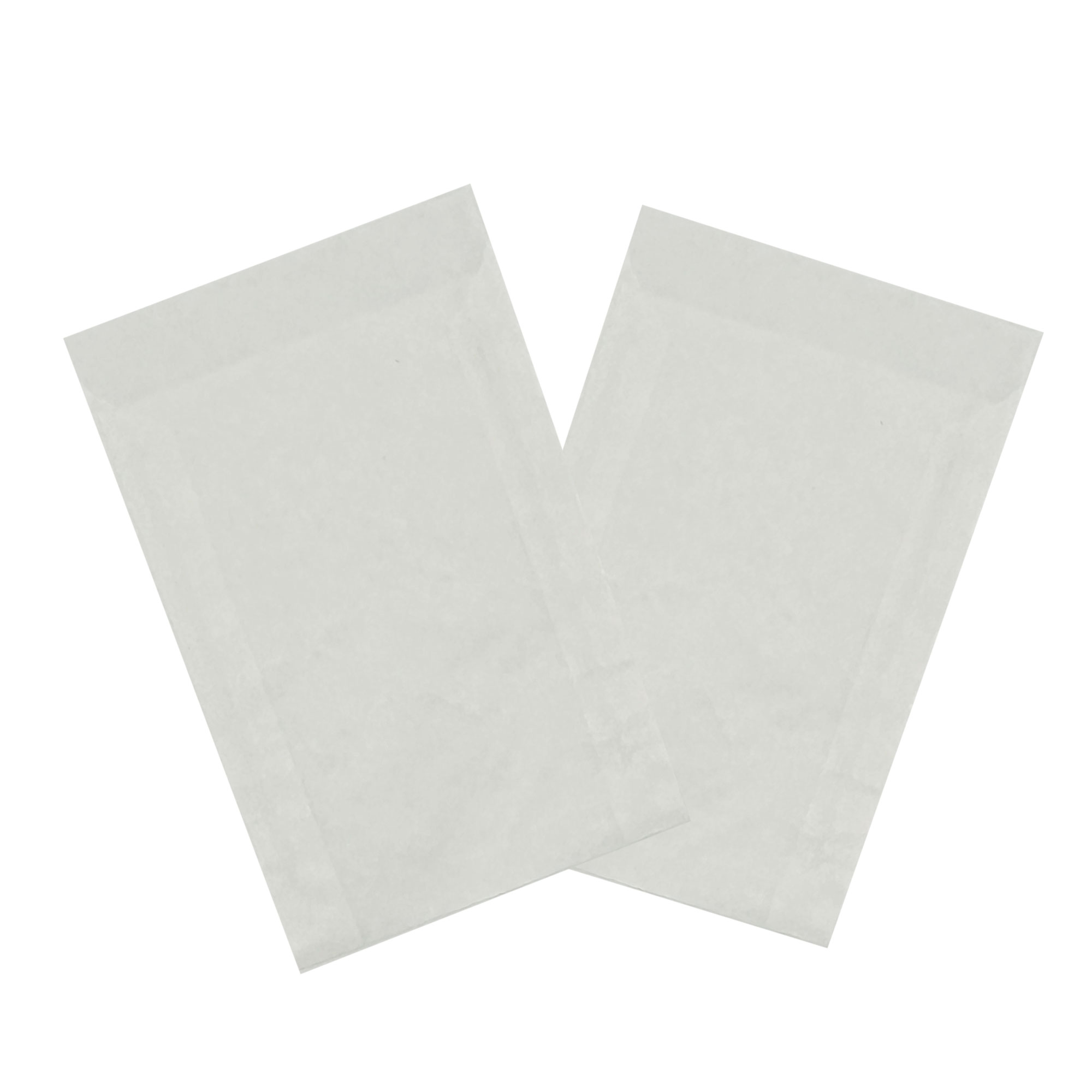 Flachbeutel, Zellulose weiß 40 g/m², 75x102+16 mm